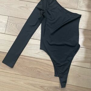 Black One-Shoulder Bodysuit and Pants Bundle